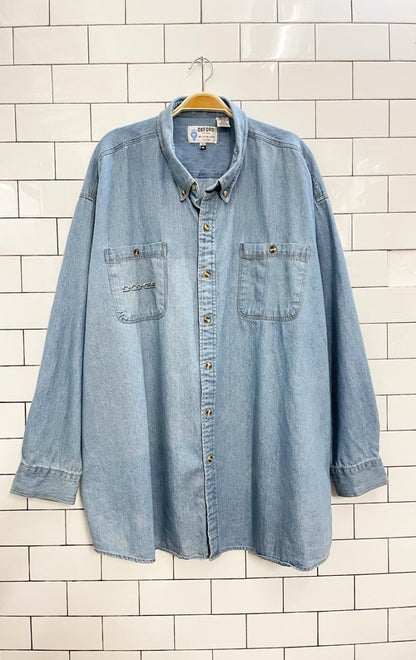 vintage oxford doge challenger denim shirt - good market thrift store