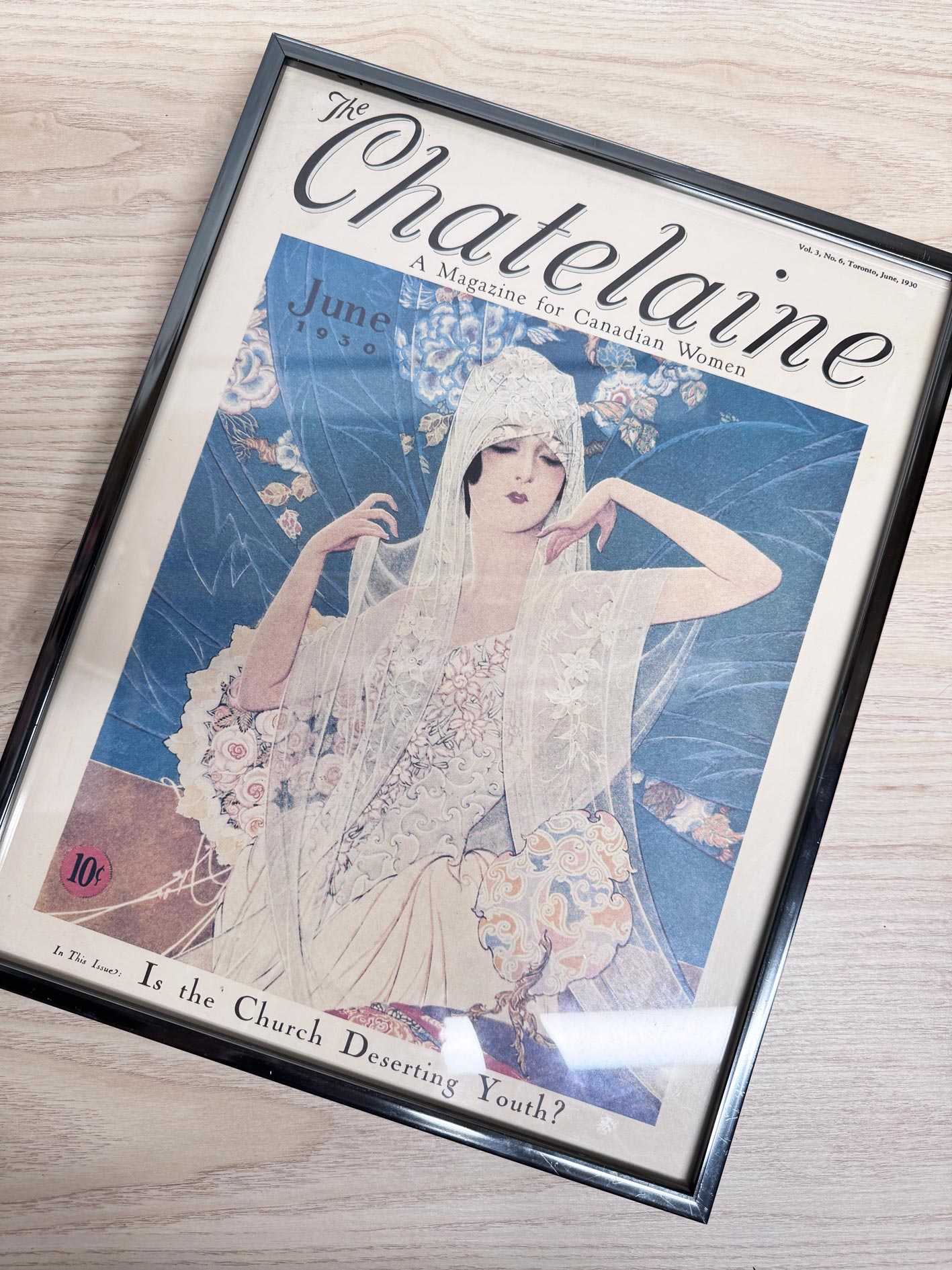 vintage 30s chatelain magazine cover framed art