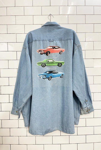 vintage oxford doge challenger denim shirt - good market thrift store
