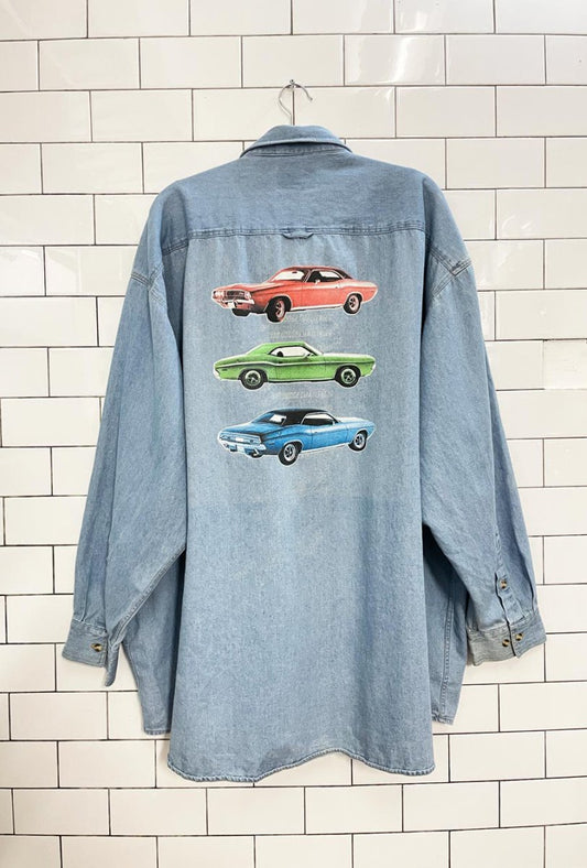 vintage oxford doge challenger denim shirt - good market thrift store