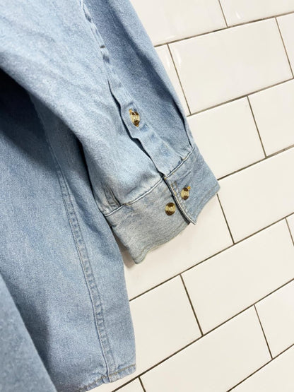 vintage oxford doge challenger denim shirt - good market thrift store