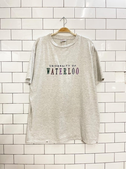 vintage 90s university of waterloo embroidered tee - good market thrift store