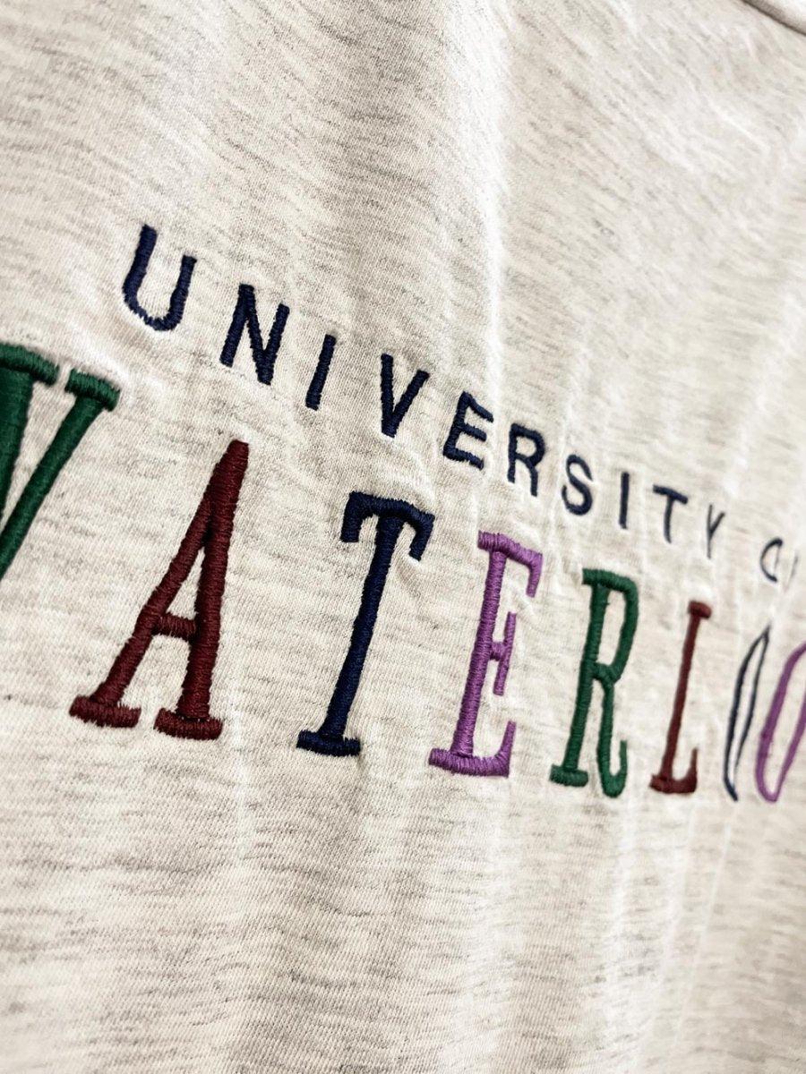 vintage 90s university of waterloo embroidered tee - good market thrift store