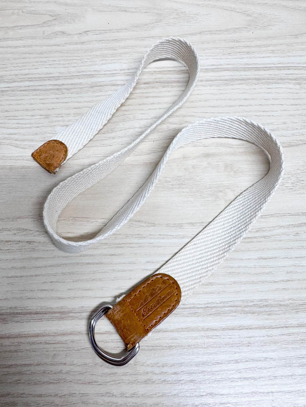 vintage 90s eddie bauer leather trim woven belt
