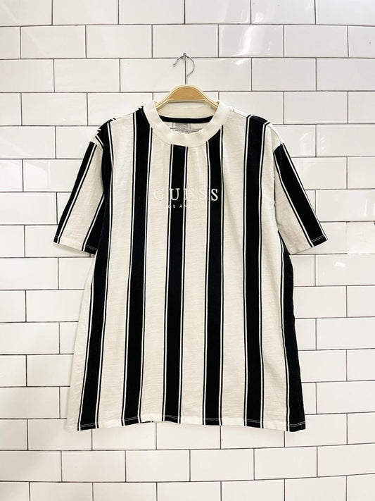 vintage 90s guess embroidered striped tee - good market thrift store
