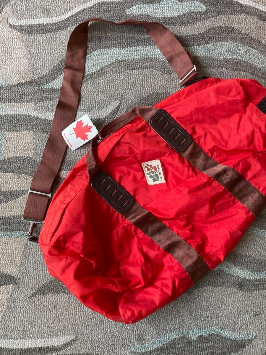 vintage camp trails red duffel bag - good market thrift store