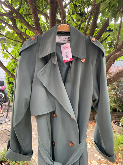vintage beechers brook sage box pleat trench