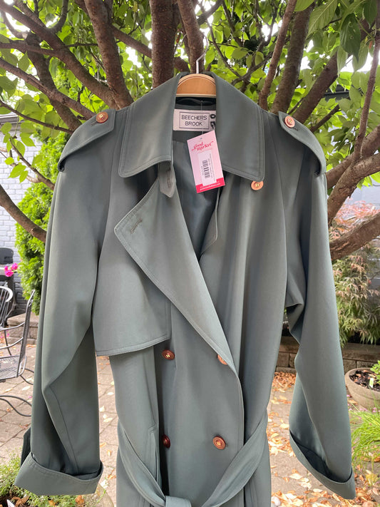 vintage beechers brook sage box pleat trench