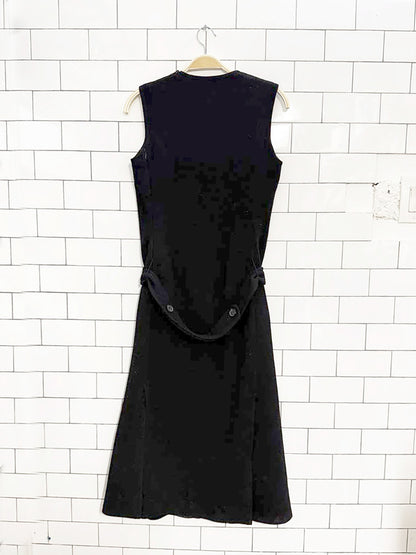 vintage lida baday sleeveless wool belted midi dress