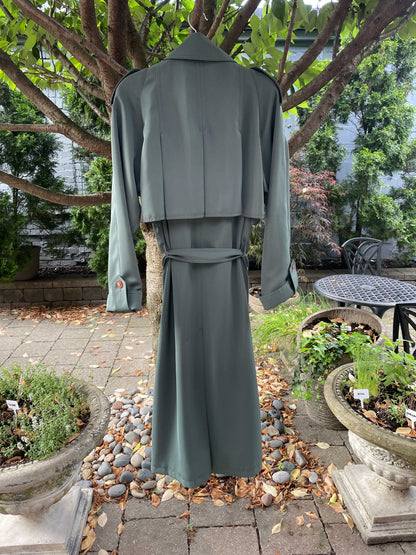 vintage beechers brook sage box pleat trench