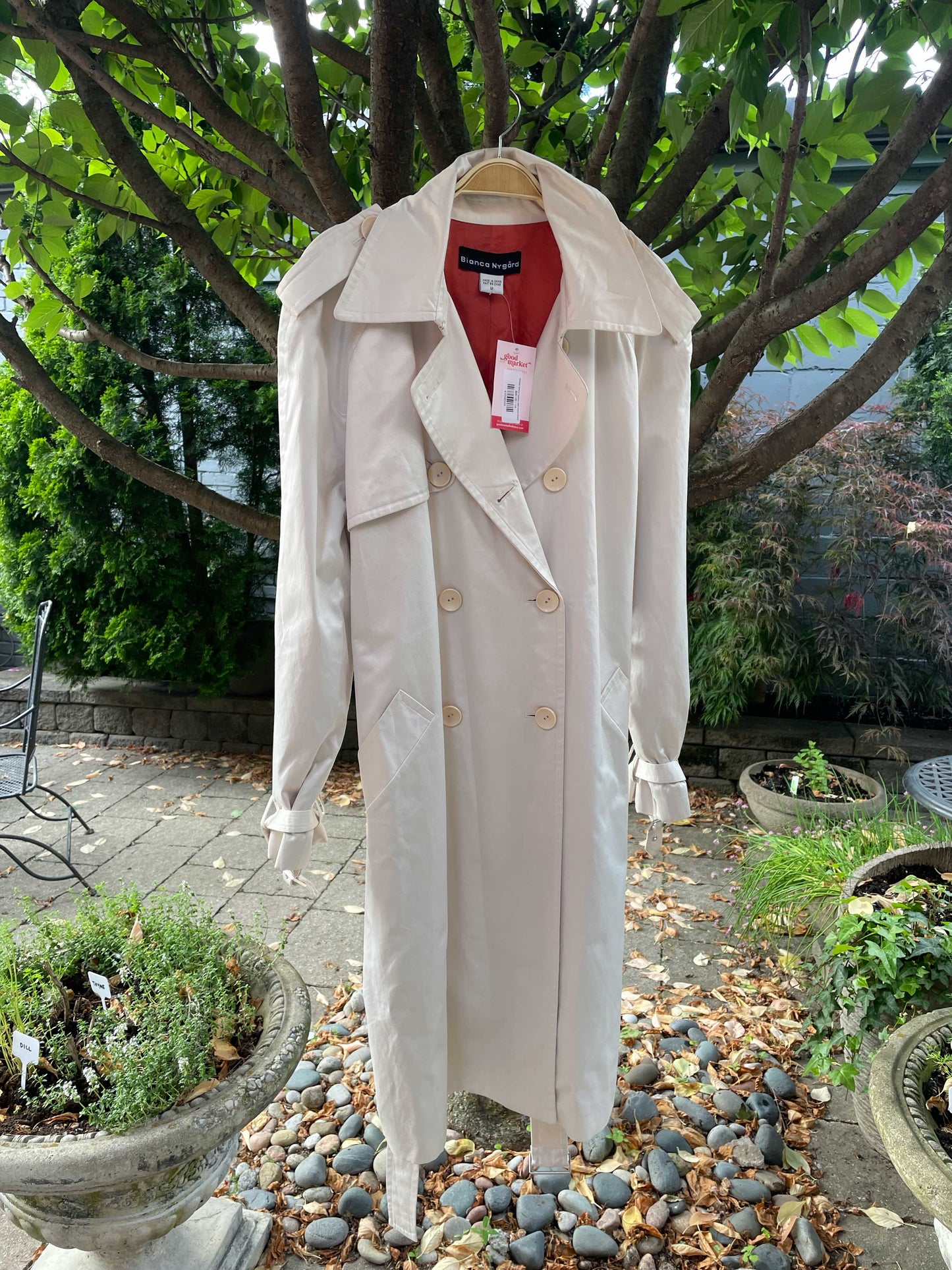vintage bianca nygard satin touch trench