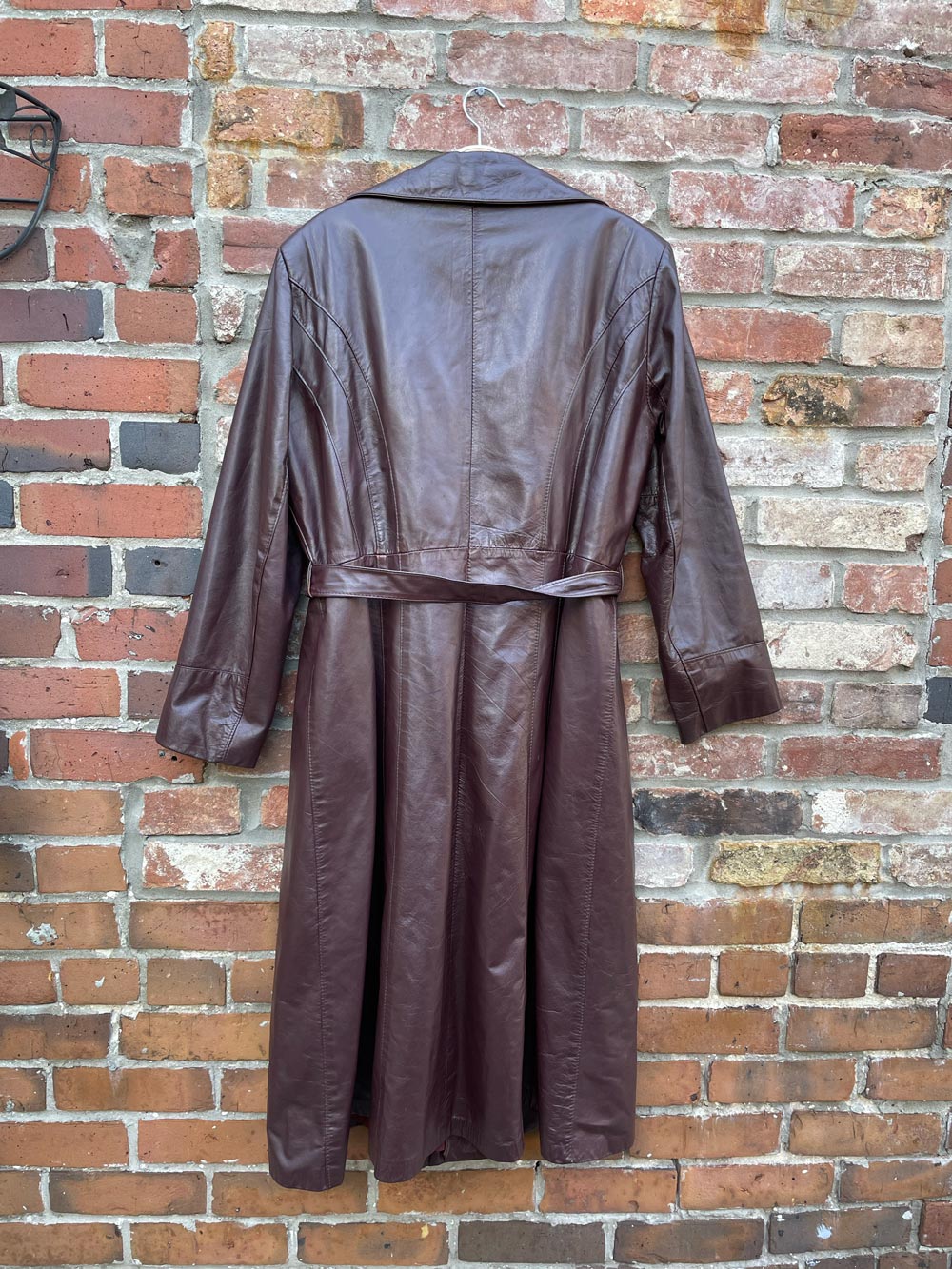 vintage cosa nova belted lined leather trench