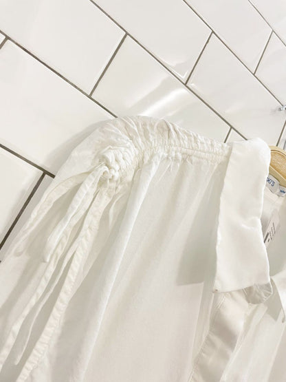 nwt reitmans linen - blend oversized drawstring shoulder shirt - good market thrift store