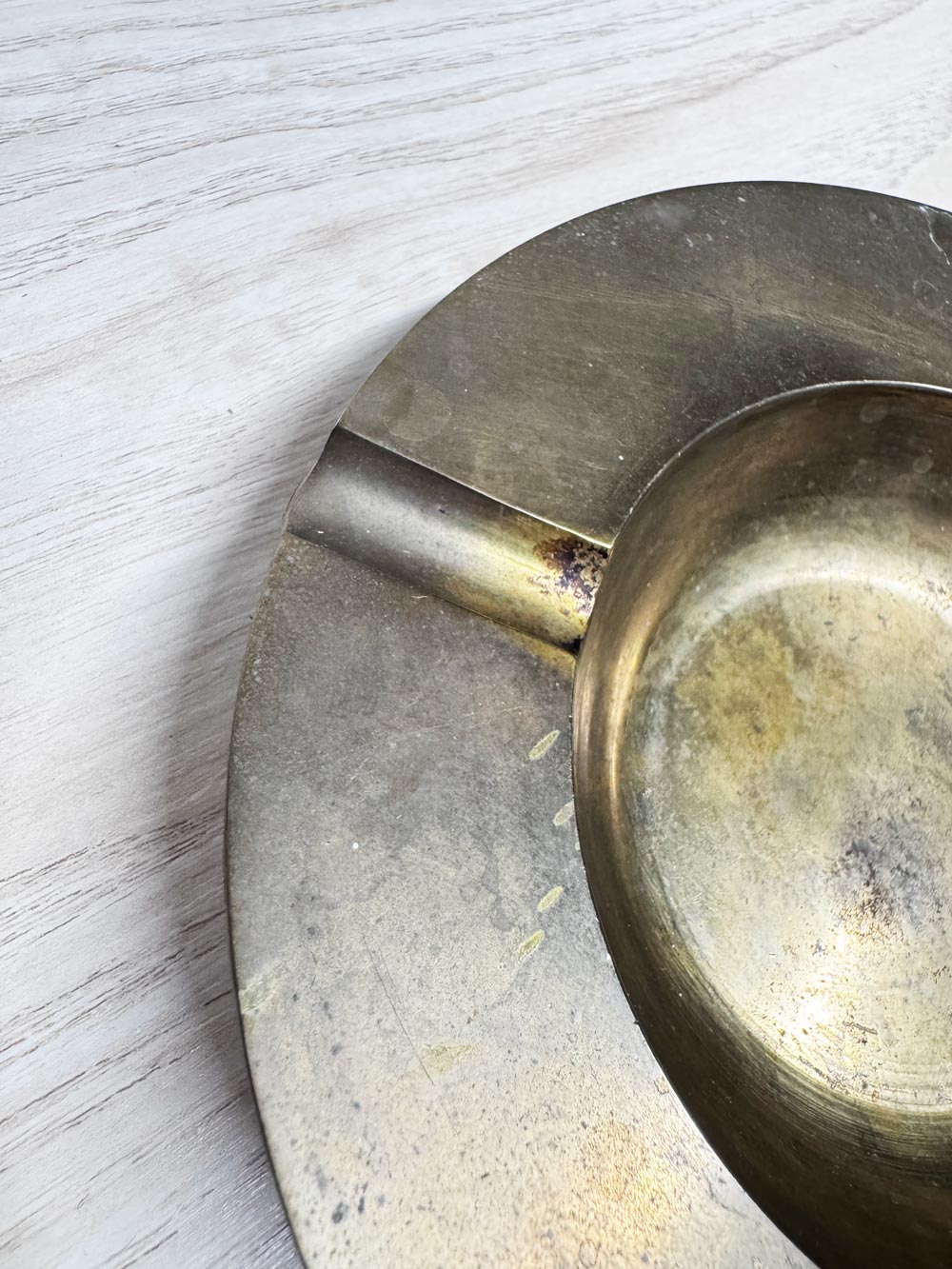 vintage mid-century brass round ashtray
