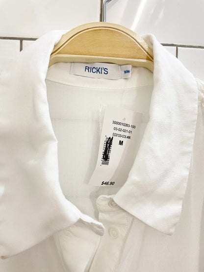 nwt reitmans linen - blend oversized drawstring shoulder shirt - good market thrift store