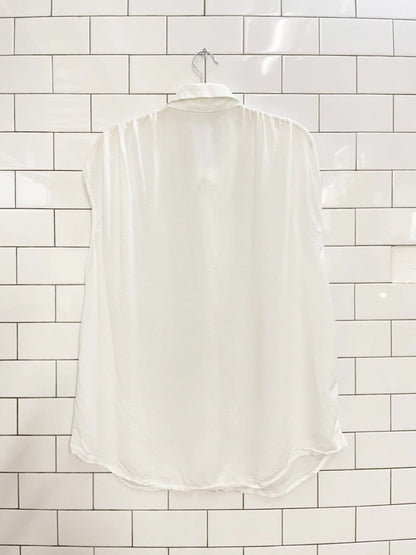 nwt reitmans linen - blend oversized drawstring shoulder shirt - good market thrift store