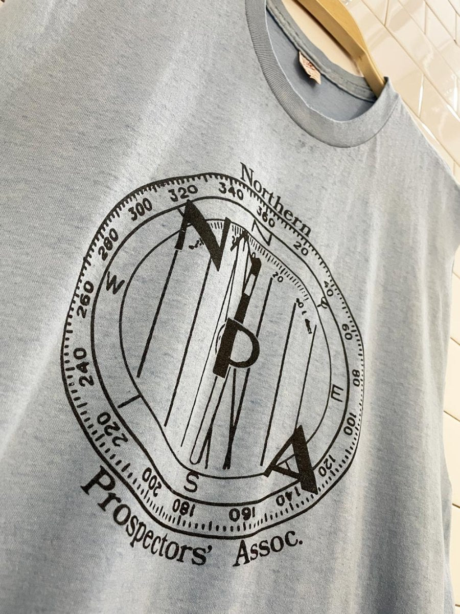 vintage 80s mackle single - stitch NPA sleeveless tee | northern prospectors' assoc. - good market thrift store
