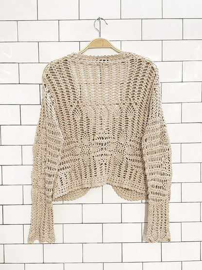 vintage carolyn taylor crochet knit cardigan