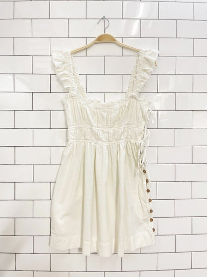 free people claudette ruffle shoulder mini dress - good market thrift store