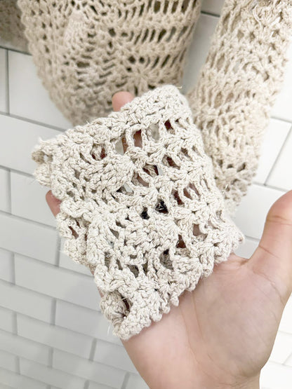 vintage carolyn taylor crochet knit cardigan