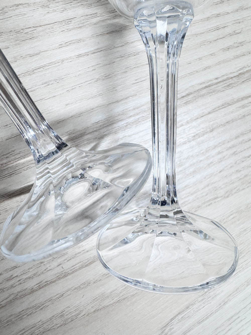 x2 vintage crystal tall stem shot glasses