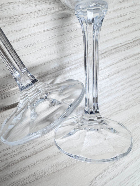 x2 vintage crystal tall stem shot glasses