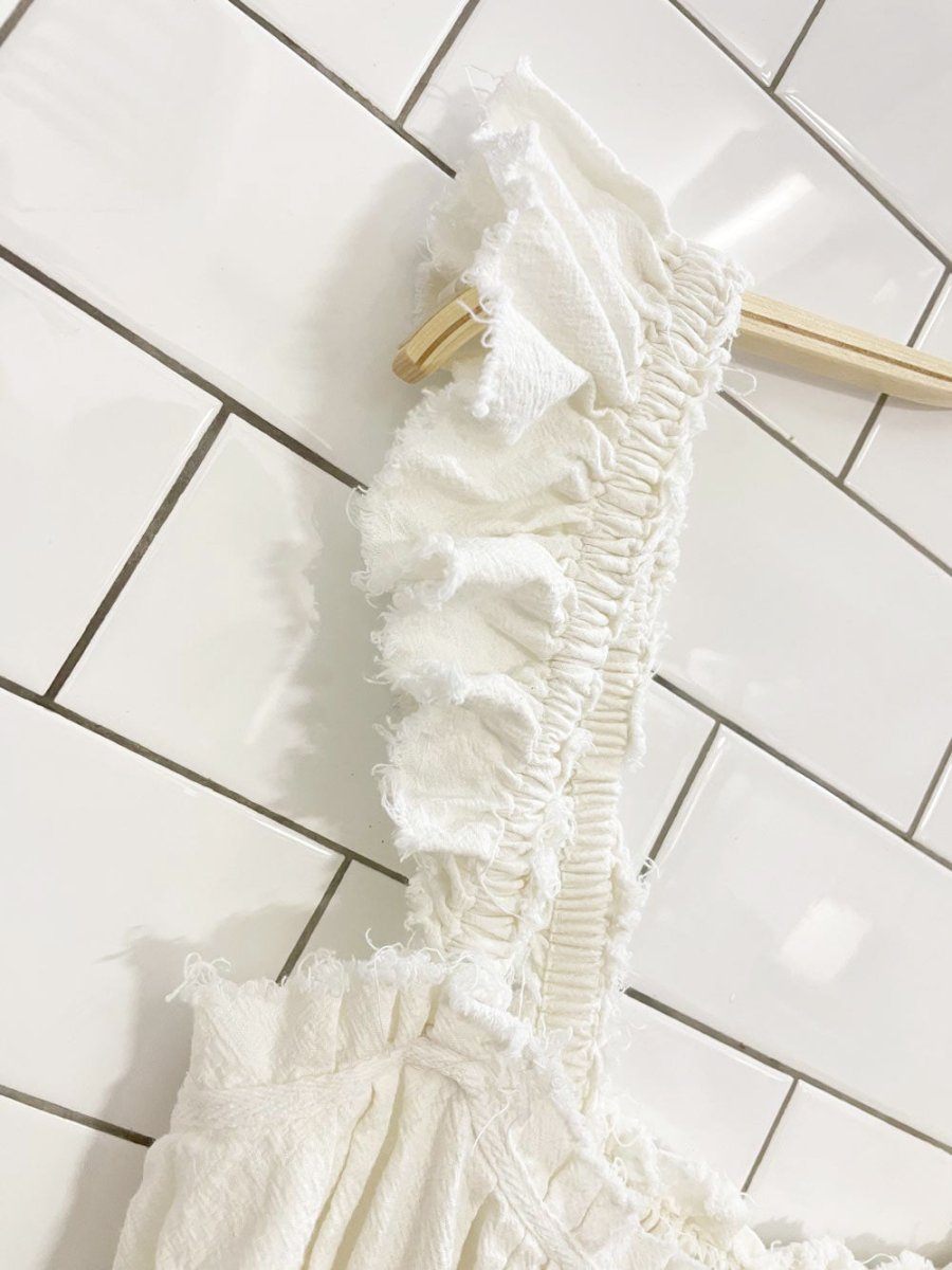 free people claudette ruffle shoulder mini dress - good market thrift store