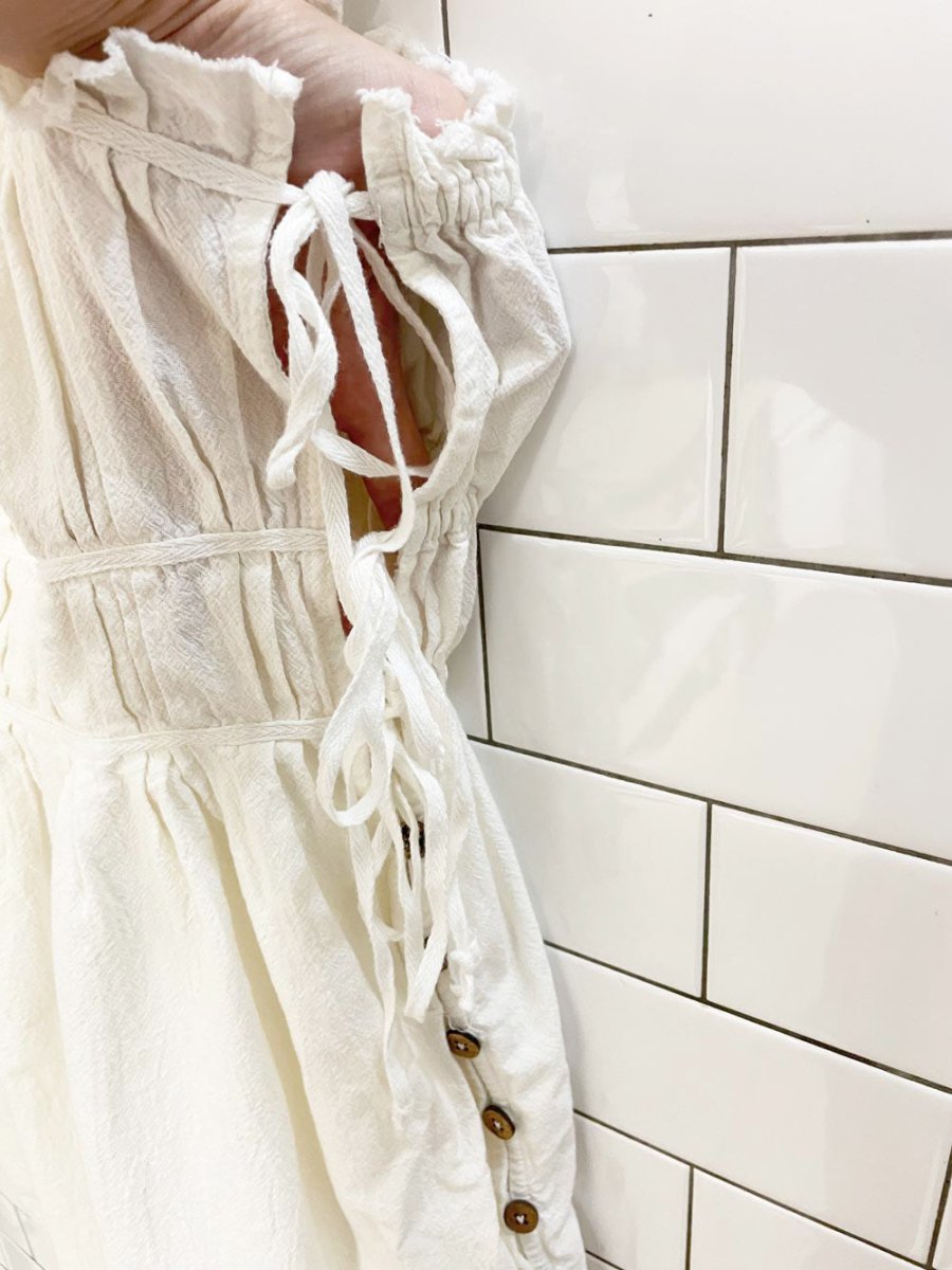 free people claudette ruffle shoulder mini dress - good market thrift store