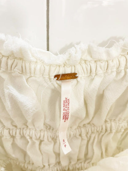 free people claudette ruffle shoulder mini dress - good market thrift store