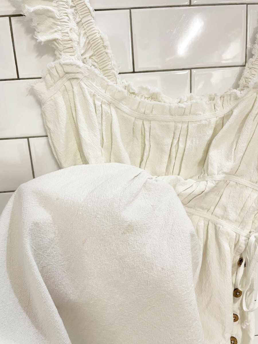 free people claudette ruffle shoulder mini dress - good market thrift store