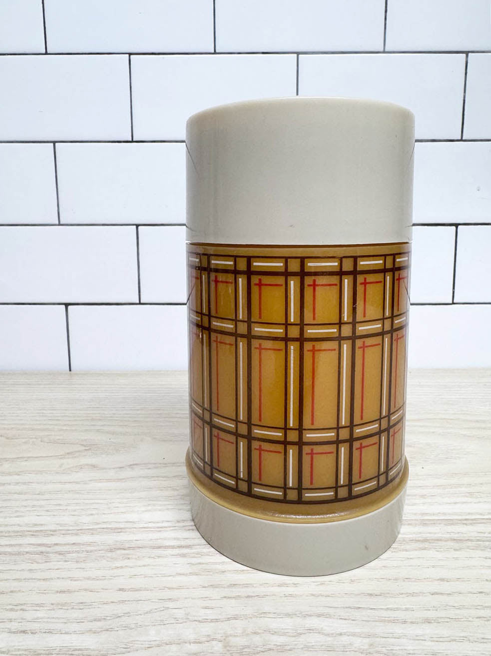 vintage 70s retro plaid aladdin thermos