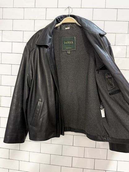 vintage danier soft leather full zip lined jacket | made in Canada