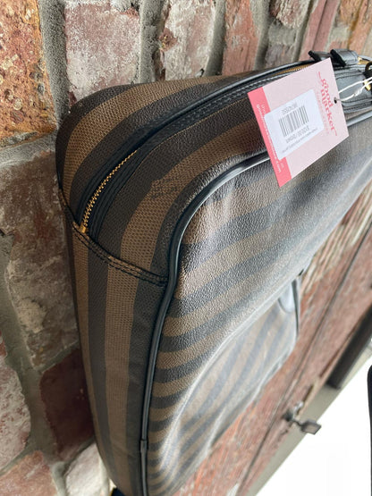 vintage capacci zucca stripe leather garment bag