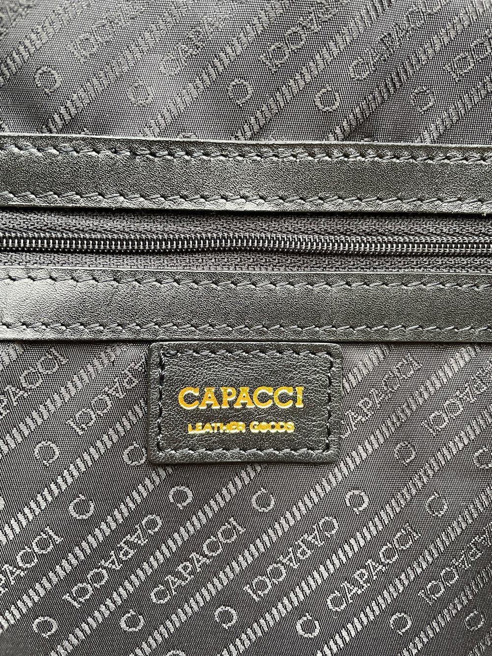 vintage capacci zucca stripe leather garment bag