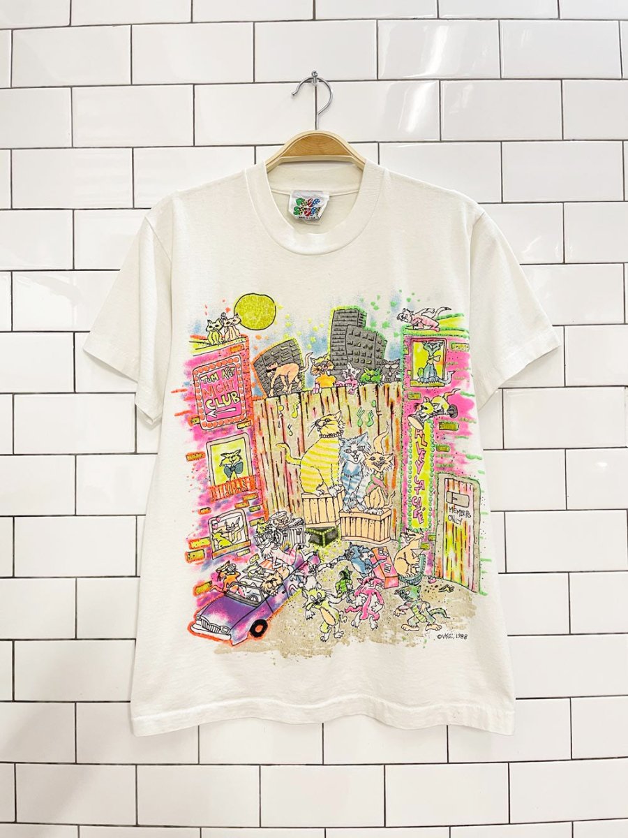 vintage 80s puff stuff tom cat alley graphic tee | made in USA - good market thrift store