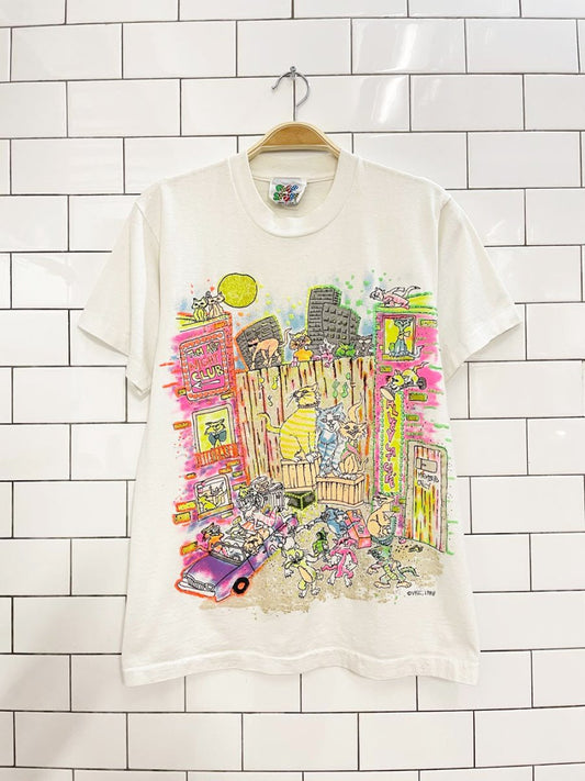 vintage 80s puff stuff tom cat alley graphic tee | made in USA - good market thrift store
