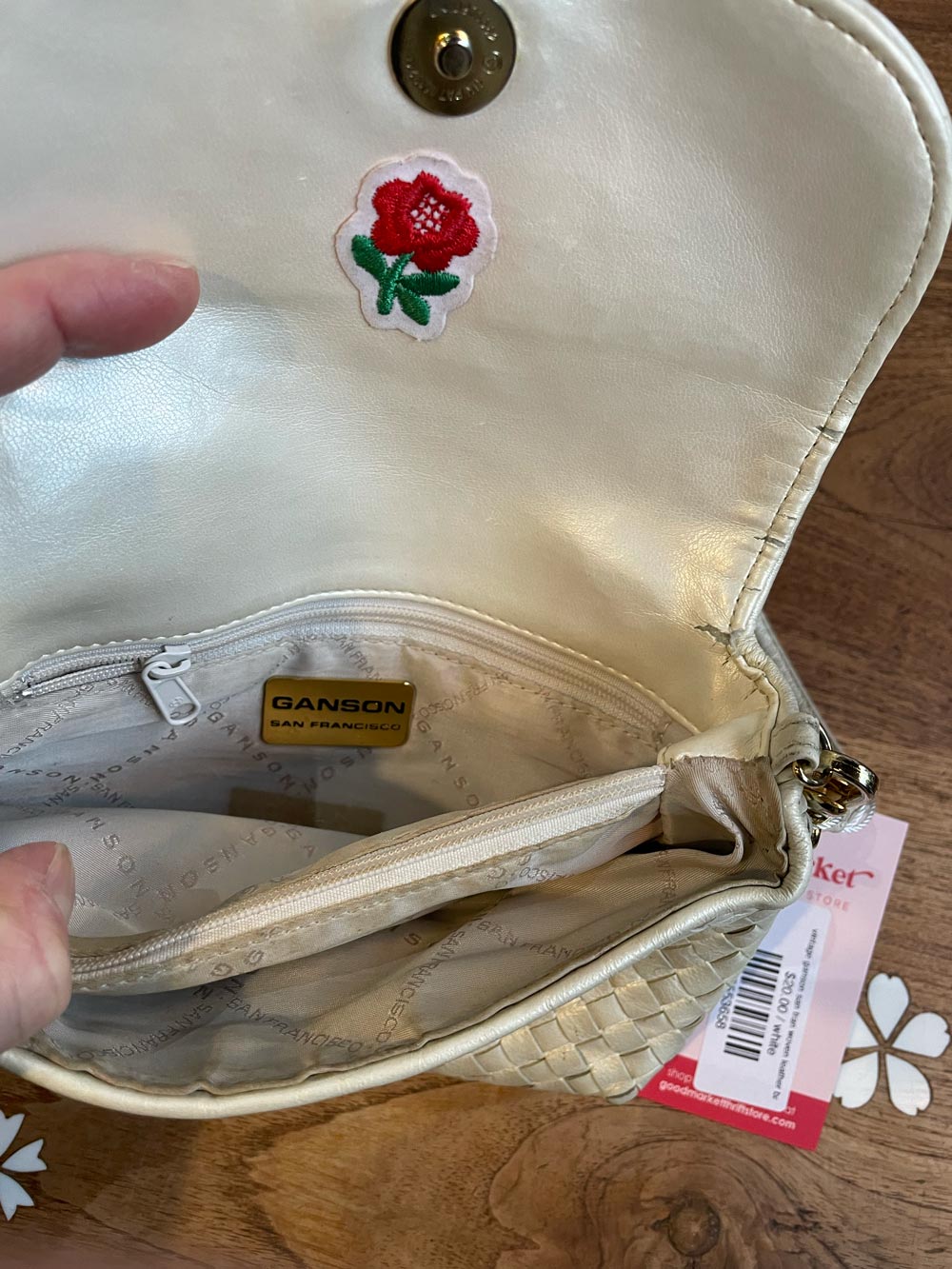 vintage ganson san fran woven leather bag