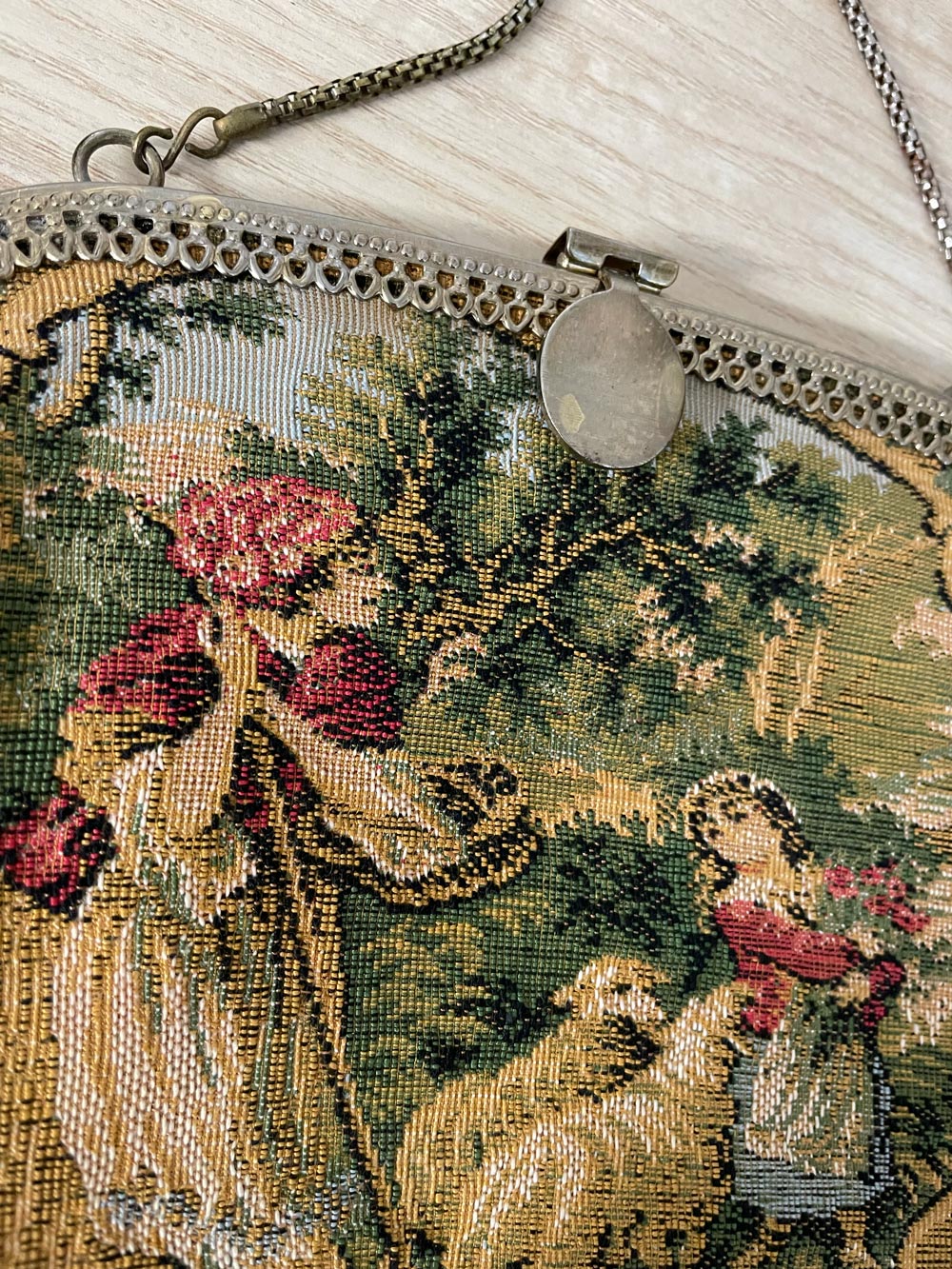 antique tapestry evening handbag