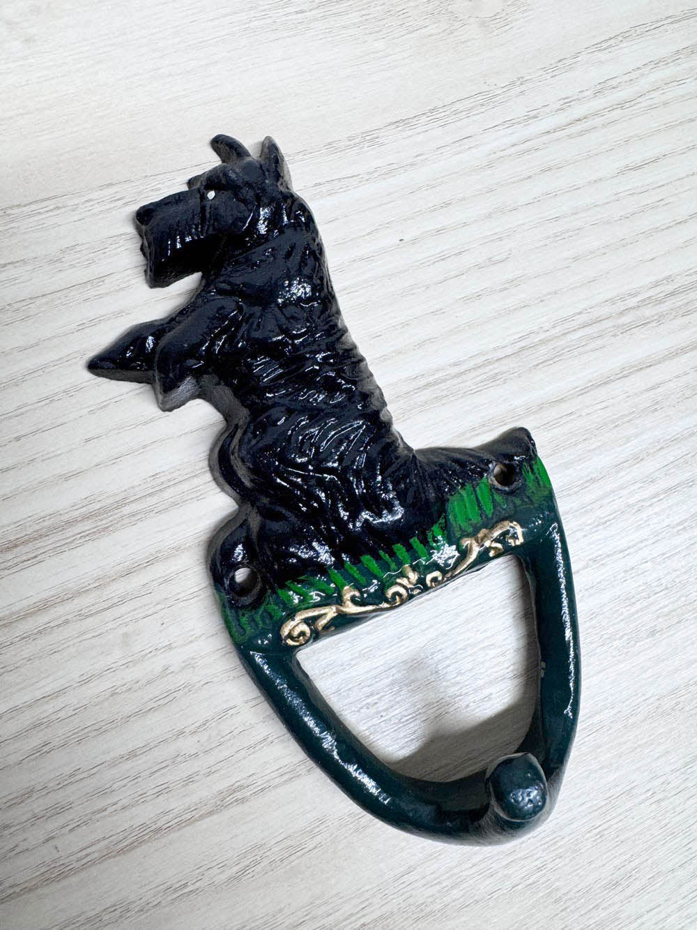 vintage cast iron scottie dog wall hook