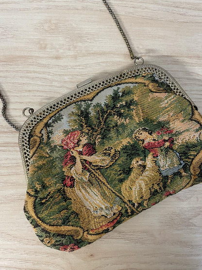 antique tapestry evening handbag