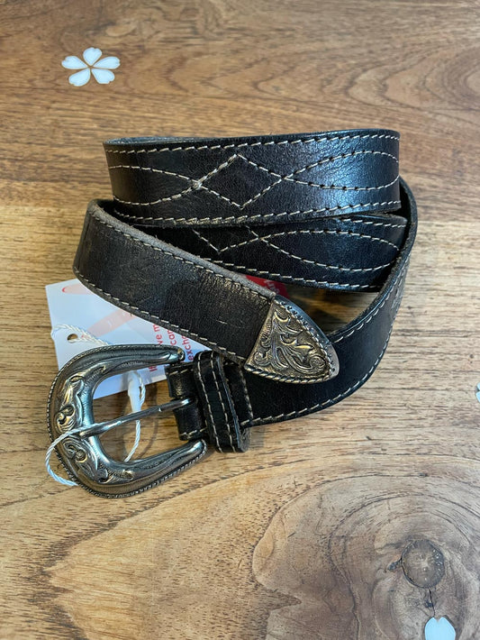 vintage 00s minimal western leather belt