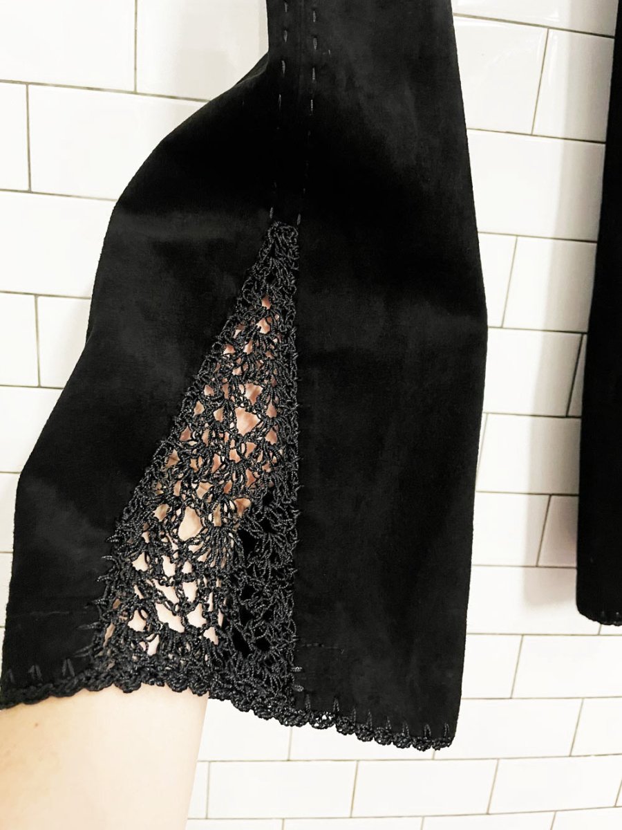 y2k danier crochet flare leg suede pants - good market thrift store