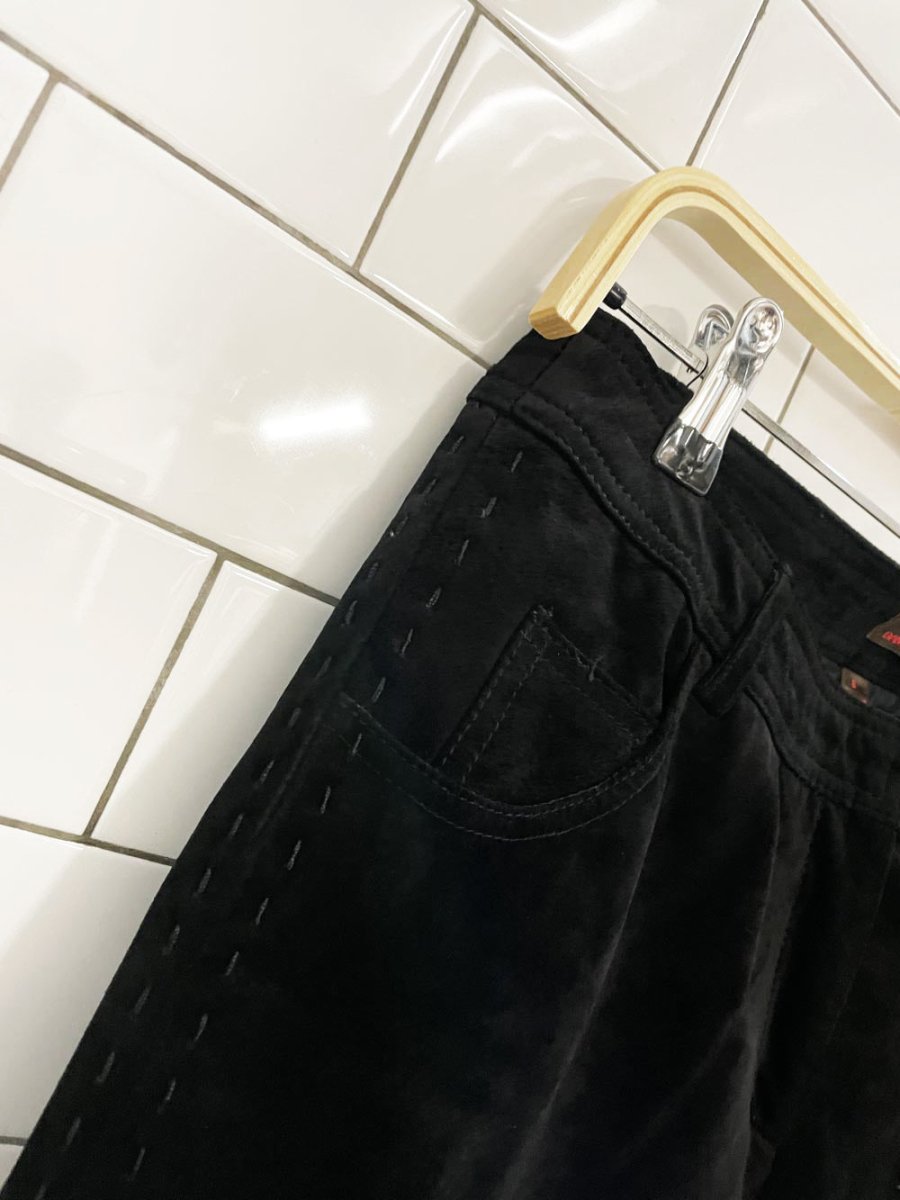 y2k danier crochet flare leg suede pants - good market thrift store