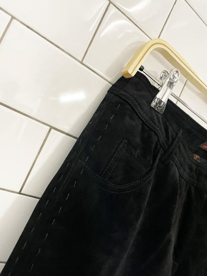 y2k danier crochet flare leg suede pants - good market thrift store