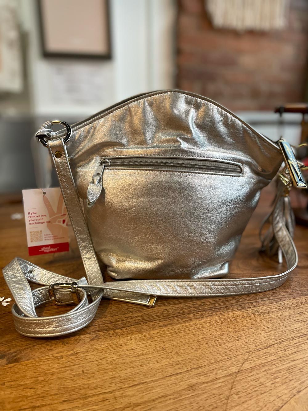 vintage 80s pinky las vegas metallic leather bag