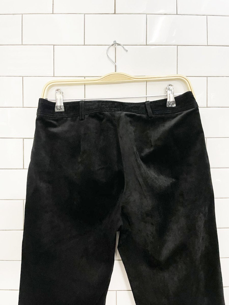 y2k danier crochet flare leg suede pants - good market thrift store