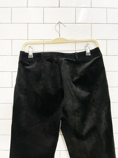 y2k danier crochet flare leg suede pants - good market thrift store