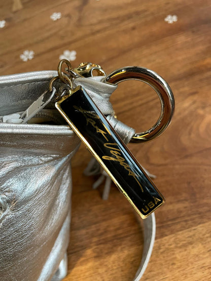 vintage 80s pinky las vegas metallic leather bag