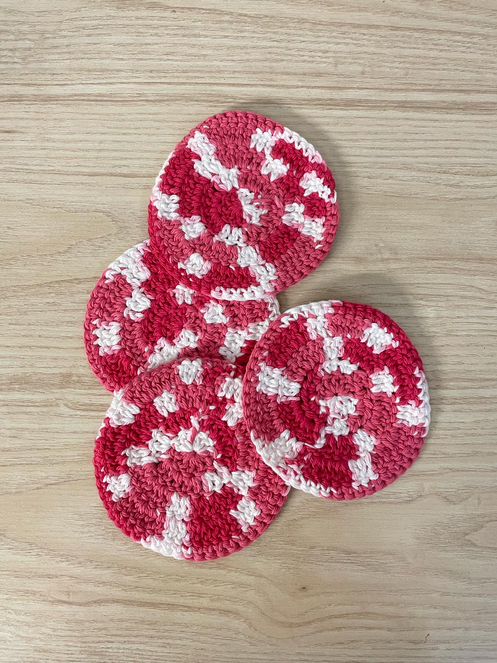set of 4 hand-crochet coasters