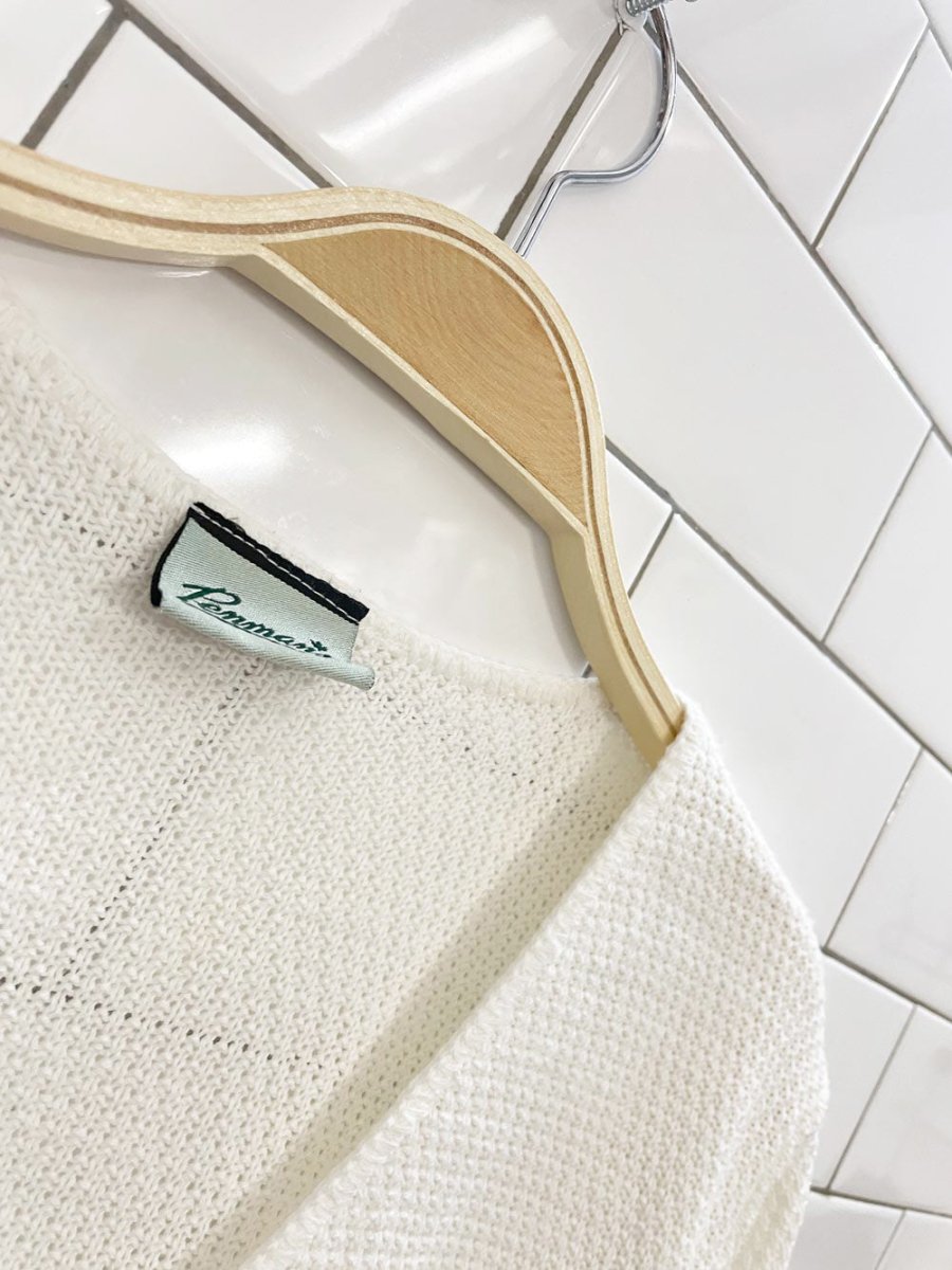 vintage 00s penmans pointelle hem knit cardigan top - good market thrift store